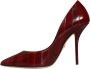 Dolce & Gabbana Rode Leren Stiletto Pumps met Logo Red Dames - Thumbnail 5