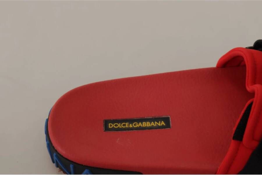 Dolce & Gabbana Rode Logo Slides Outlet Sandalen Red Dames