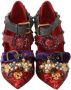 Dolce & Gabbana Rode Metalen Stud en Parel Mary Janes Multicolor Dames - Thumbnail 5