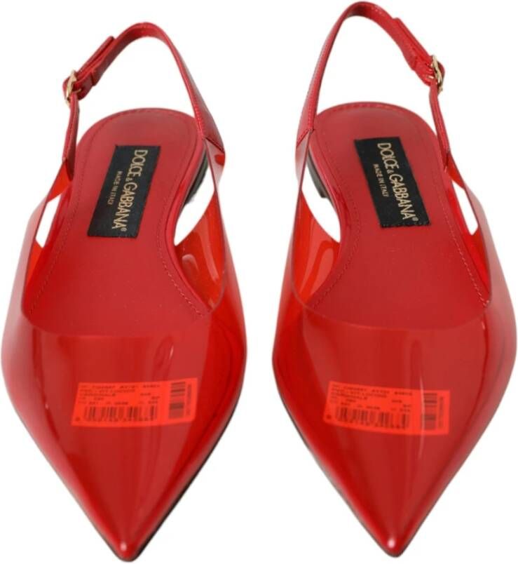 Dolce & Gabbana Rode PVC Slingback Flats Sandalen Red Dames