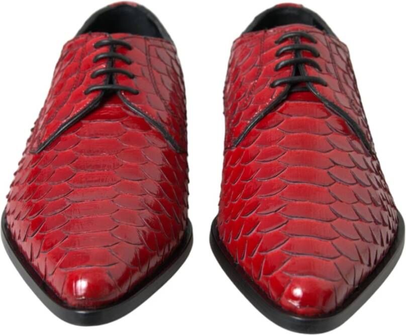 Dolce & Gabbana Rode Python Leren Derby Formele Schoenen Red Heren