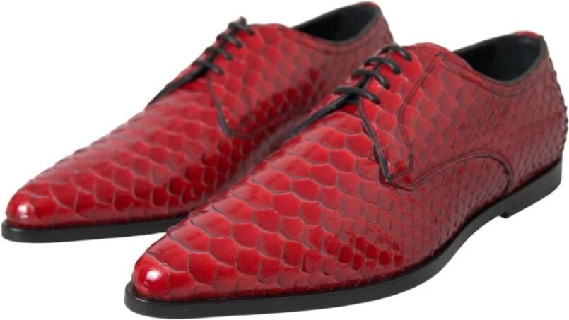 Dolce & Gabbana Rode Python Leren Derby Formele Schoenen Red Heren