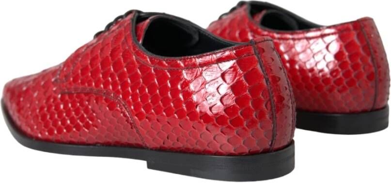 Dolce & Gabbana Rode Python Leren Derby Formele Schoenen Red Heren