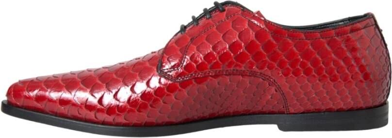 Dolce & Gabbana Rode Python Leren Derby Formele Schoenen Red Heren