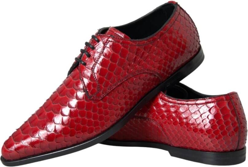 Dolce & Gabbana Rode Python Leren Derby Formele Schoenen Red Heren