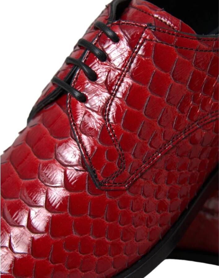 Dolce & Gabbana Rode Python Leren Derby Formele Schoenen Red Heren