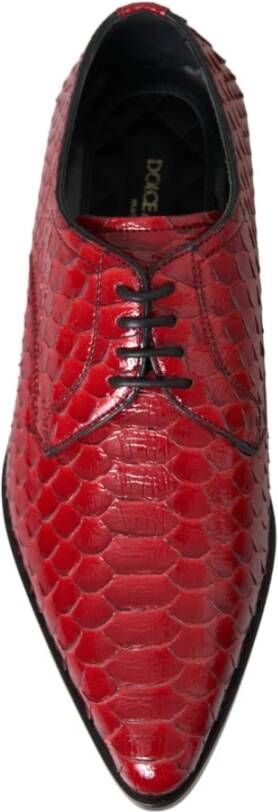 Dolce & Gabbana Rode Python Leren Derby Formele Schoenen Red Heren