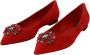 Dolce & Gabbana Rode Suède Kristal Loafers Flats Schoenen Red Dames - Thumbnail 8