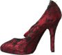 Dolce & Gabbana Rode Satijnen Kant Mary Jane Pumps Red Dames - Thumbnail 10