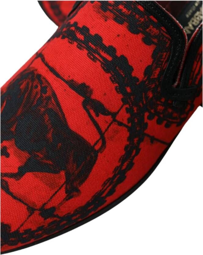 Dolce & Gabbana Rood Zwart Torero Loafers Schoenen Multicolor Heren