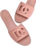 Dolce & Gabbana Roze leren slide sandalen DG Millennials Pink Dames - Thumbnail 12