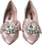 Dolce & Gabbana Roze Kristal Satijn Hoge Hakken Pumps Pink Dames - Thumbnail 2