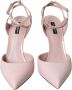 Dolce & Gabbana Roze Leren Enkelband Hakken Pumps Pink Dames - Thumbnail 10