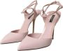 Dolce & Gabbana Roze Leren Enkelband Hakken Pumps Pink Dames - Thumbnail 11