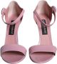 Dolce & Gabbana Roze Leren Enkelband Hakken Pink Dames - Thumbnail 2