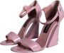 Dolce & Gabbana Roze Leren Enkelband Hakken Pink Dames - Thumbnail 3