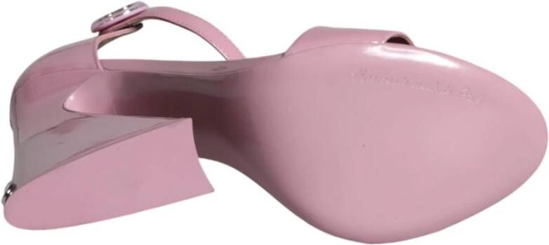 Dolce & Gabbana Roze Leren Enkelband Hakken Pink Dames