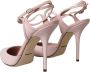 Dolce & Gabbana Roze Leren Enkelband Hakken Pumps Pink Dames - Thumbnail 4