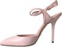 Dolce & Gabbana Roze Leren Enkelband Hakken Pumps Pink Dames - Thumbnail 5