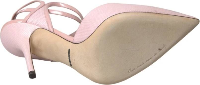 Dolce & Gabbana Roze Leren Enkelband Hakken Pumps Pink Dames