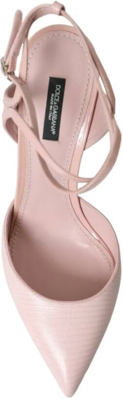 Dolce & Gabbana Roze Leren Enkelband Hakken Pumps Pink Dames