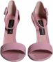 Dolce & Gabbana Roze leren enkelband sandalen Pink Dames - Thumbnail 2