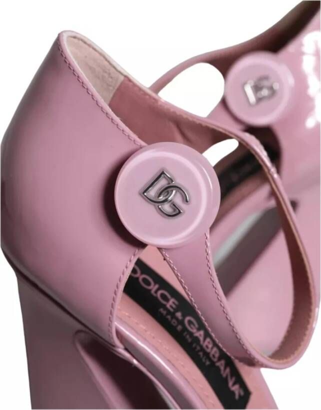 Dolce & Gabbana Roze leren enkelband sandalen Pink Dames