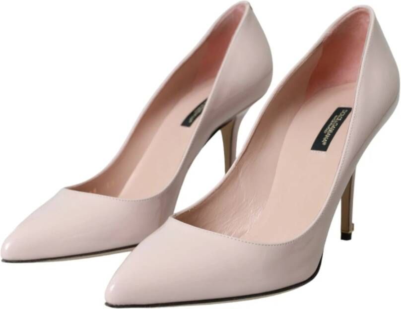 Dolce & Gabbana Roze Leren Hakken Pumps Schoenen Pink Dames