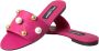 Dolce & Gabbana Roze Leren Platte Sandalen Pink Dames - Thumbnail 7