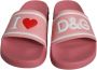 Dolce & Gabbana Roze Leren Slide Sandalen met Logo Pink Dames - Thumbnail 2