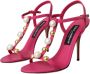 Dolce & Gabbana Roze Leren T-Strap Sandalen Pink Dames - Thumbnail 3