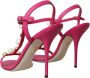 Dolce & Gabbana Roze Leren T-Strap Sandalen Pink Dames - Thumbnail 4