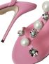 Dolce & Gabbana Roze Leren Versierde Hakken Sandalen Pink Dames - Thumbnail 8