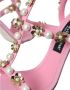 Dolce & Gabbana Roze Leren Versierde Hakken Sandalen Pink Dames - Thumbnail 14