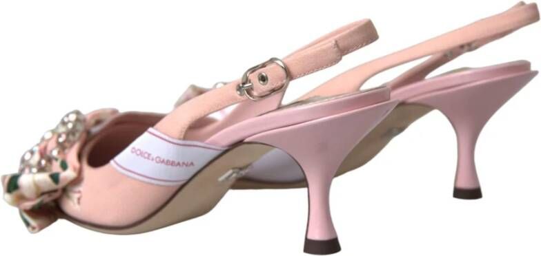 Dolce & Gabbana Roze Lily Crystal Slingback Hakken Pink Dames