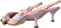 Dolce & Gabbana Roze Lily Crystal Slingback Hakken Pink Dames - Thumbnail 4