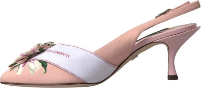 Dolce & Gabbana Roze Lily Crystal Slingback Hakken Pink Dames