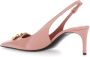 Dolce & Gabbana Roze Logo Plaque Slingback Pumps Leer Pink Dames - Thumbnail 3