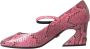 Dolce & Gabbana Roze Python Leren Mary Jane Hakken Pink Dames - Thumbnail 5