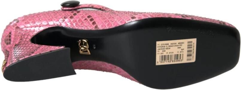 Dolce & Gabbana Roze Python Leren Mary Jane Hakken Pink Dames