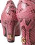 Dolce & Gabbana Roze Python Leren Mary Jane Hakken Pink Dames - Thumbnail 7