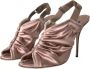 Dolce & Gabbana Roze Satijnen Slingback Hoge Hak Sandalen Pink Dames - Thumbnail 10