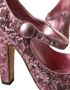 Dolce & Gabbana Roze Sequin Mary Jane Hoge Hakken Pink Dames - Thumbnail 14