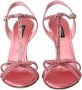 Dolce & Gabbana Roze Strass Enkelband Hakken Sandalen Pink Dames - Thumbnail 2