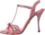 Dolce & Gabbana Roze Strass Enkelband Hakken Sandalen Pink Dames - Thumbnail 5