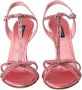 Dolce & Gabbana Roze Strass Enkelband Hakken Sandalen Pink Dames - Thumbnail 9