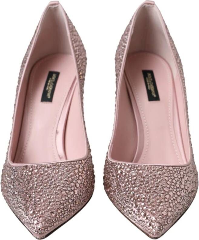 Dolce & Gabbana Roze Strass Kristal Hakken Pumps Pink Dames