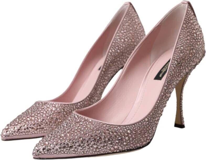 Dolce & Gabbana Roze Strass Kristal Hakken Pumps Pink Dames