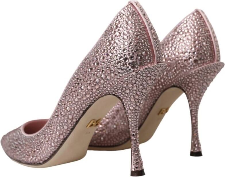 Dolce & Gabbana Roze Strass Kristal Hakken Pumps Pink Dames