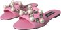 Dolce & Gabbana Roze versierde leren platte sandalen Pink Dames - Thumbnail 3